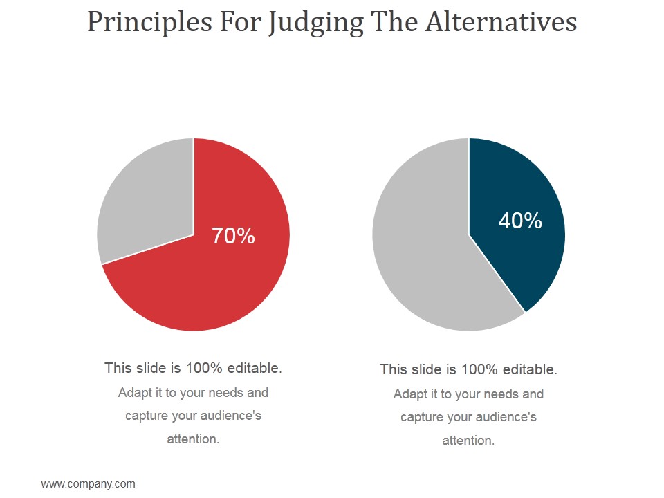Principles For Judging The Alternatives Ppt PowerPoint Presentation Background Image
