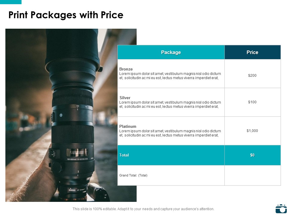 Print Packages With Price Ppt PowerPoint Presentation File Smartart