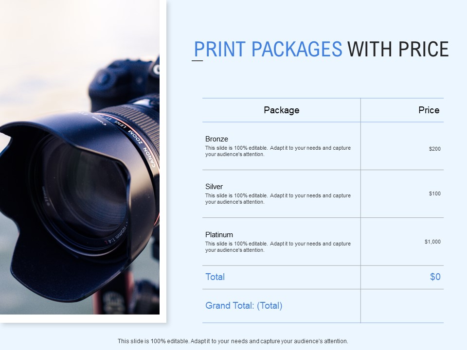 Print Packages With Price Ppt PowerPoint Presentation Icon Design Inspiration