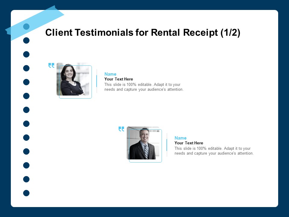 Printable Rent Receipt Template Client Testimonials For Rental Receipt Management Ppt PowerPoint Presentation Show Layout Ideas PDF
