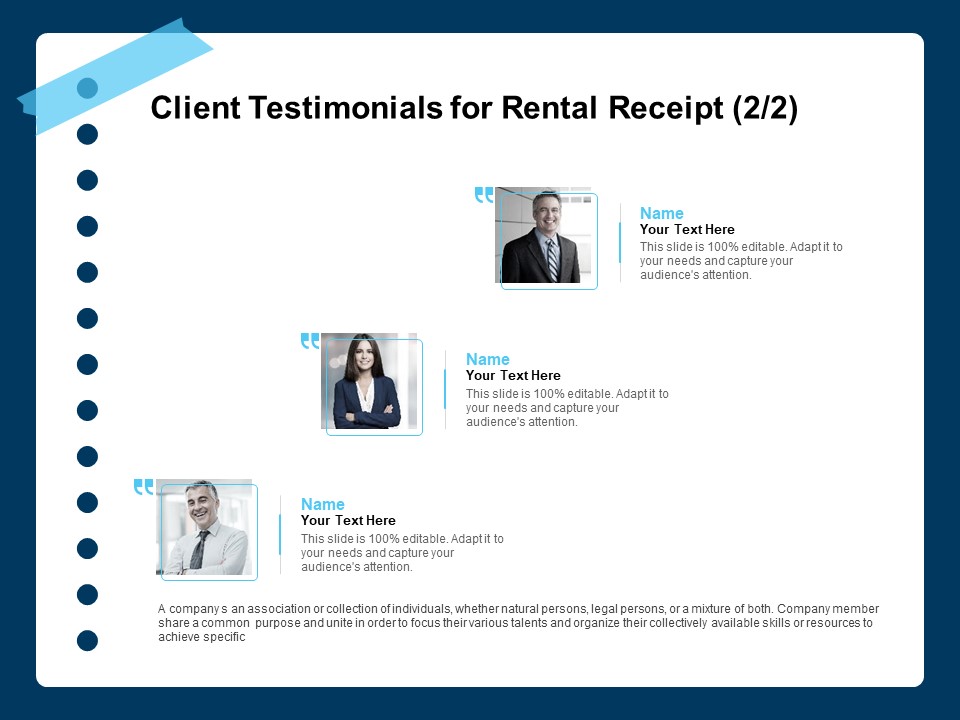 Printable Rent Receipt Template Client Testimonials For Rental Receipt Planning Ppt PowerPoint Presentation Pictures Graphics PDF