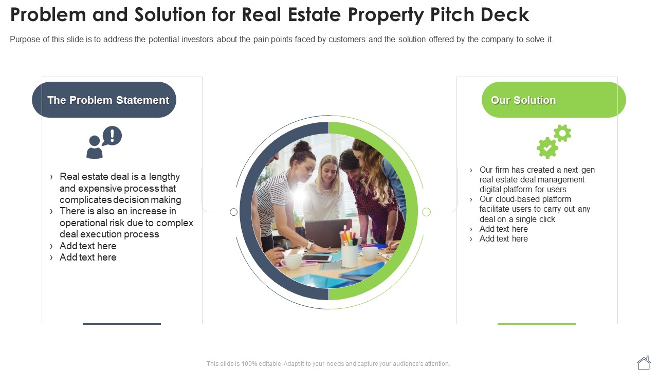 Problem And Solution For Real Estate Property Pitch Deck Ppt Portfolio Master Slide PDF