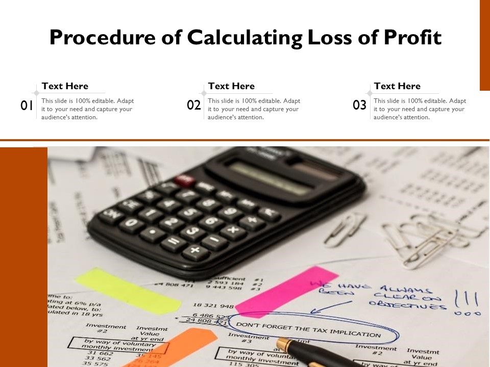 Procedure Of Calculating Loss Of Profit Ppt PowerPoint Presentation Gallery Elements PDF