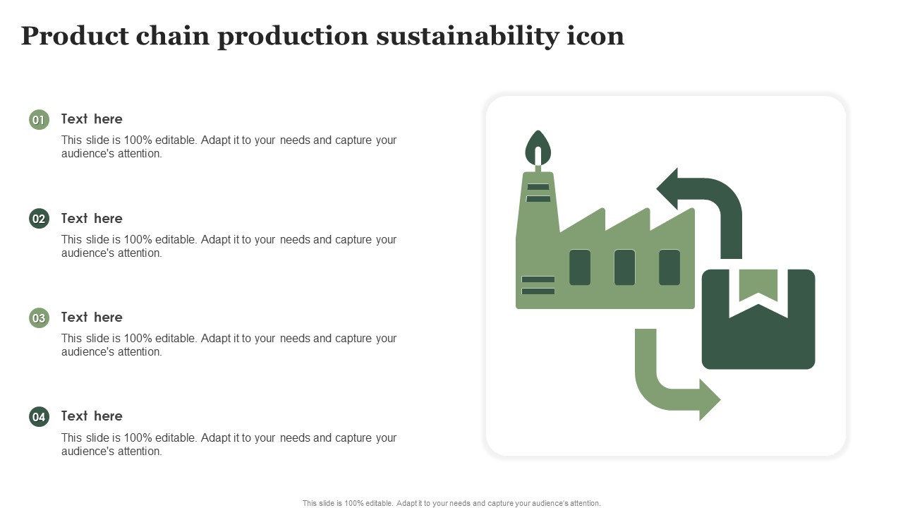 Product Chain Production Sustainability Icon Ppt File Formats PDF