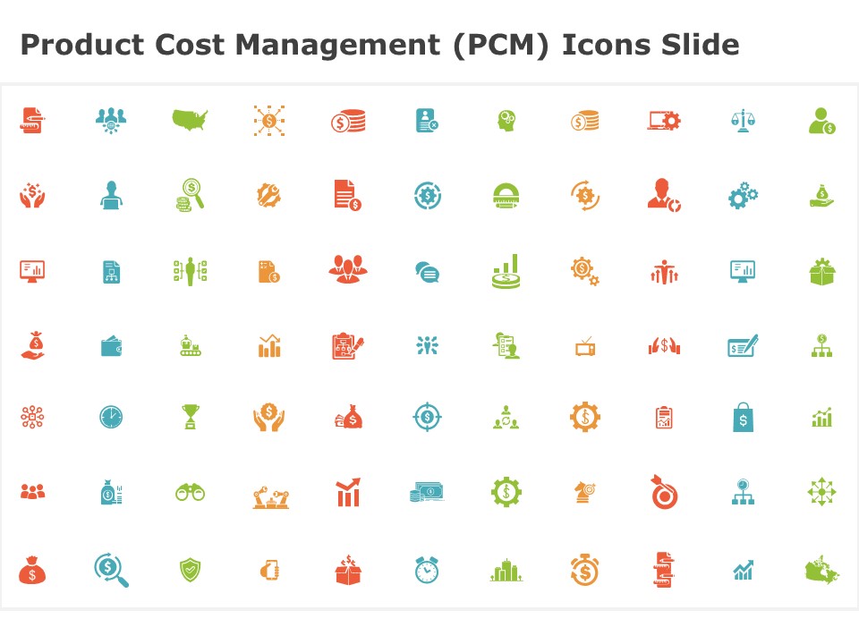 Product Cost Management PCM Icons Slide Ppt Professional Designs Download PDF