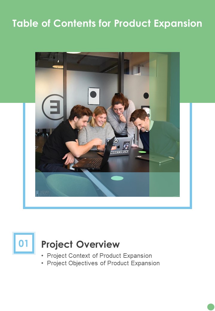 Product Expansion Proposal Table Of Contents One Pager Sample Example Document