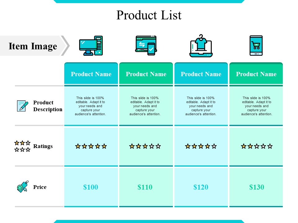 Product List Ppt PowerPoint Presentation Slides Sample