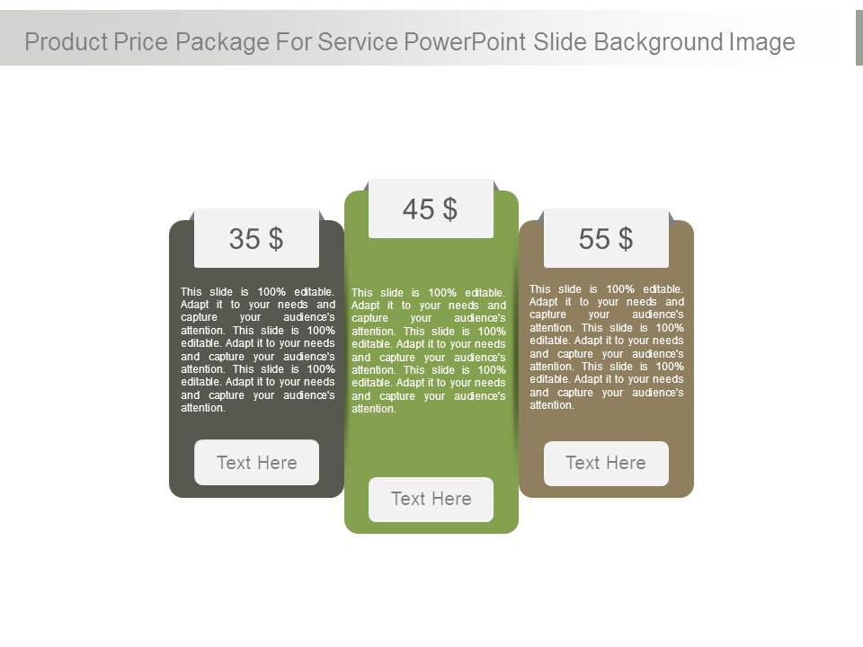 Product Price Package For Service Powerpoint Slide Background Image