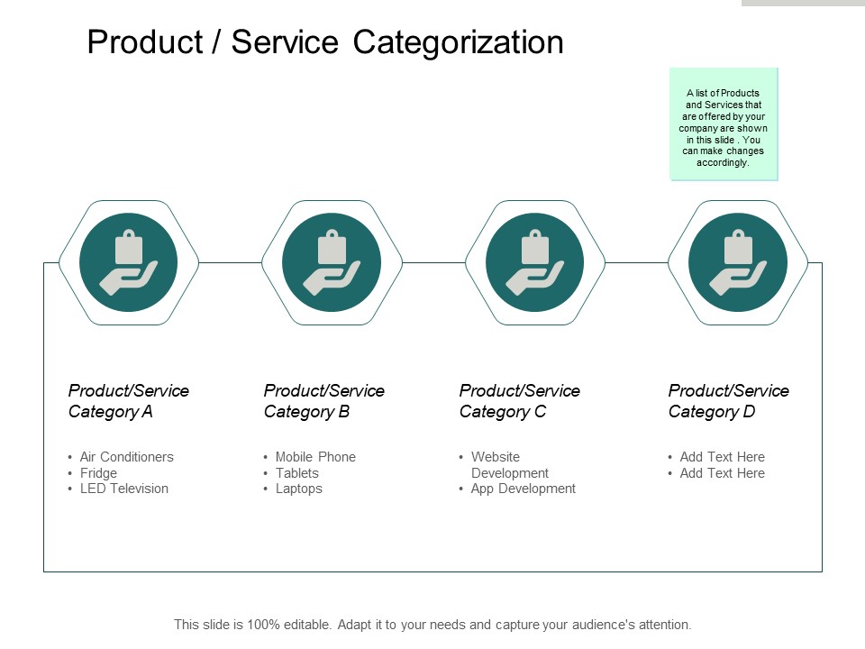 Product Service Categorization Ppt PowerPoint Presentation Slides Model