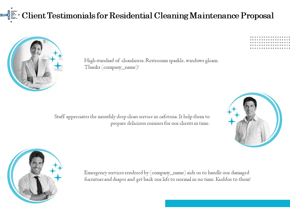 Professional House Cleaning Service Client Testimonials For Residential Cleaning Maintenance Proposal Summary PDF