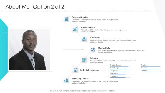 Professional Presentation For Self Introduction About Me Experience Download PDF