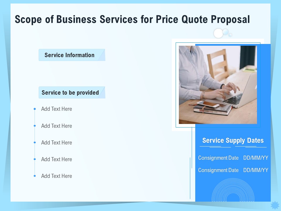 Professional Quotation Estimation Solutions Scope Of Business Services For Price Quote Proposal Topics PDF