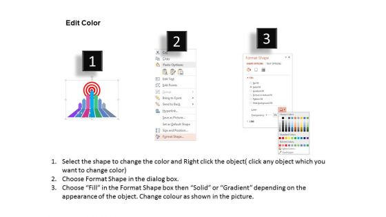 Progressive Arrows Design With Target Board Powerpoint Template