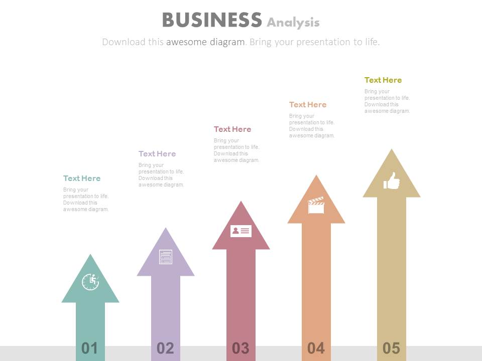 Progressive Arrows With Icons For Growth Analysis Powerpoint Slides