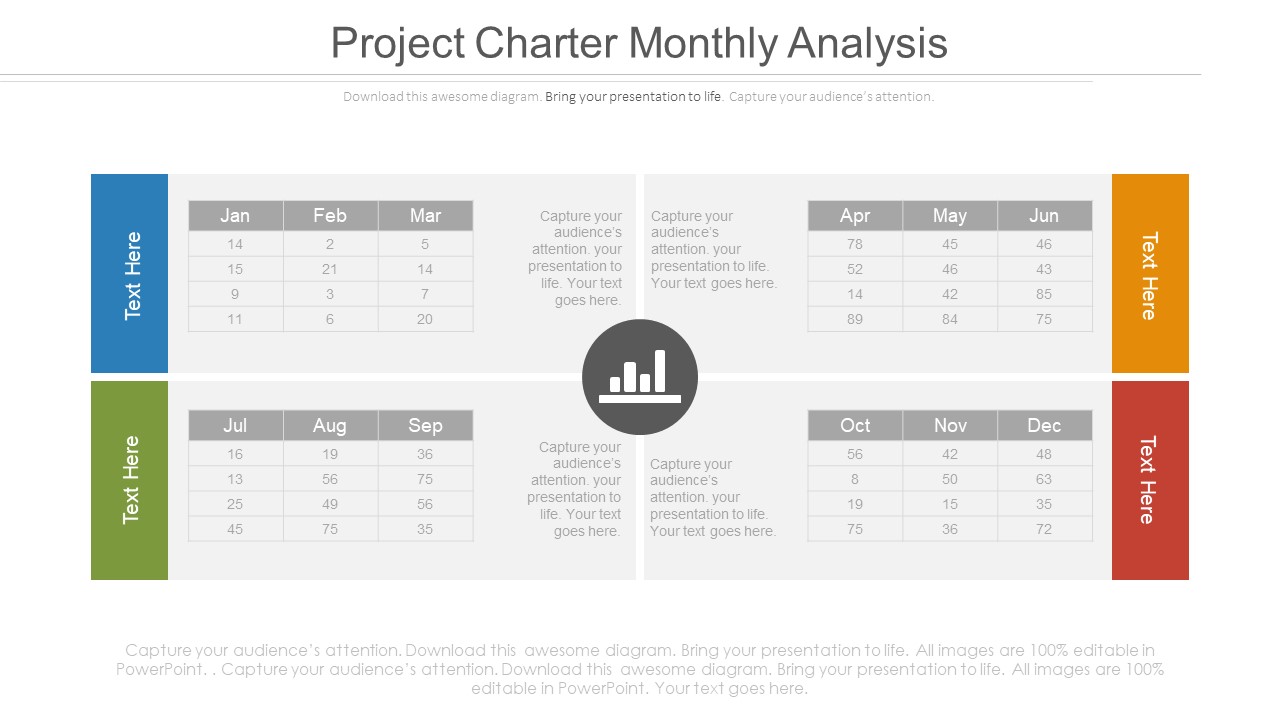 Project Charter Monthly Analysis Ppt Slides