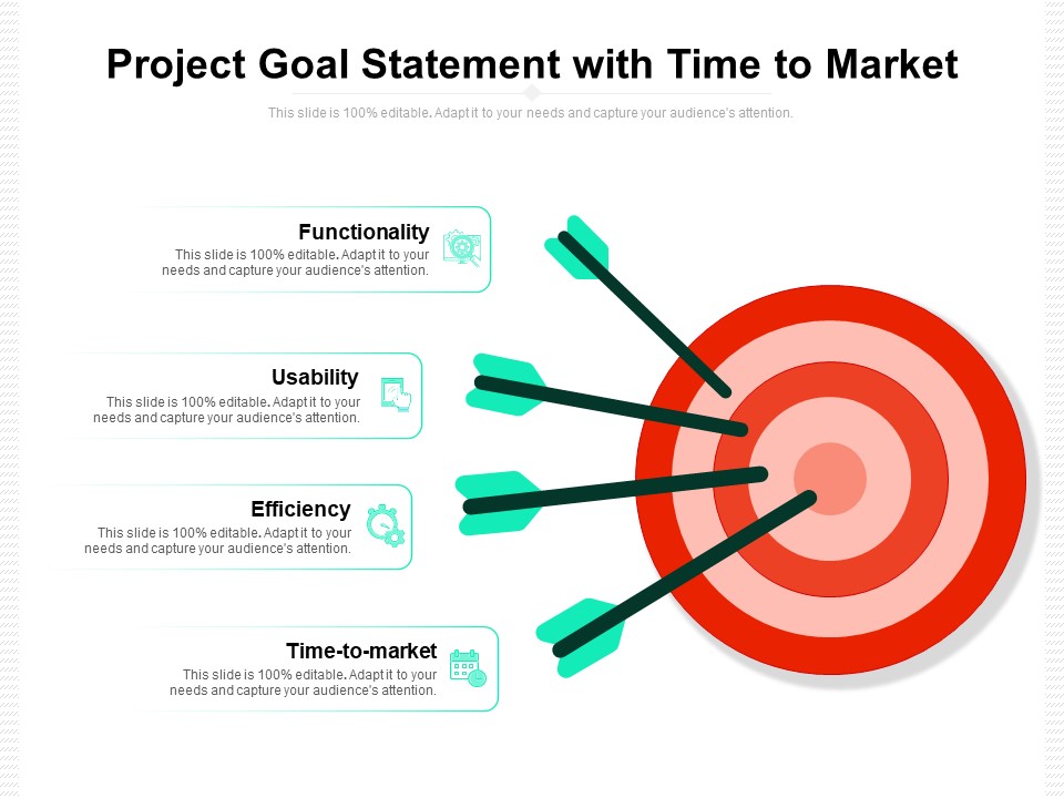 Project Goal Statement With Time To Market Ppt PowerPoint Presentation Infographic Template Show PDF