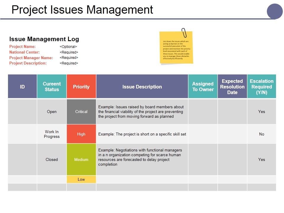 Project Issues Management Ppt PowerPoint Presentation Gallery Background