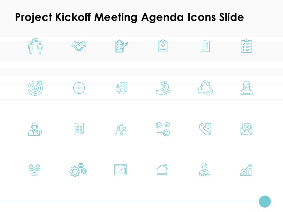 Project Kickoff Meeting Agenda Icons Slide Checklist Ppt PowerPoint Presentation Ideas Graphics Template