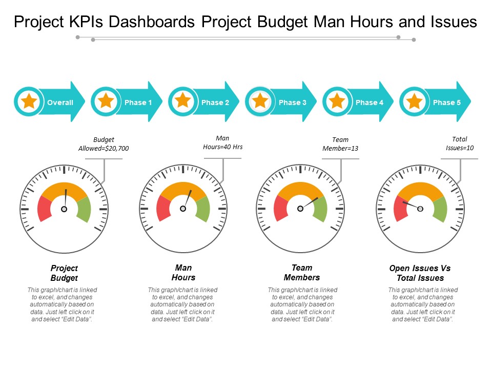 Project Kpis Dashboards Project Budget Man Hours And Issues Ppt PowerPoint Presentation Professional Design Inspiration