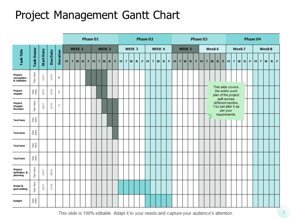 Project Management Gantt Chart Ppt PowerPoint Presentation Gallery Professional