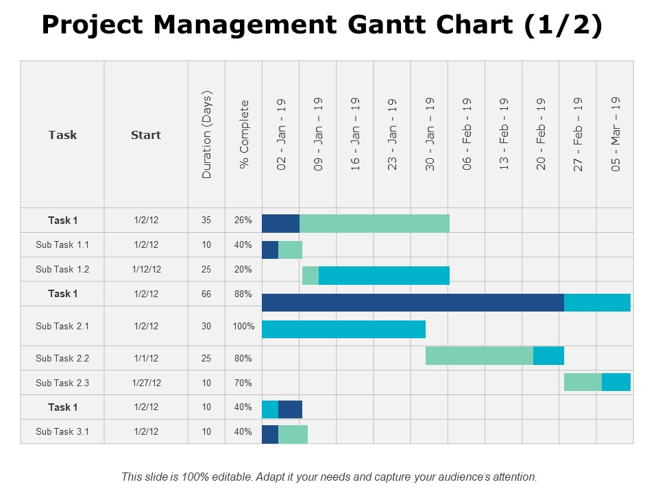 Project Management Gantt Chart Ppt PowerPoint Presentation Infographic Template Background Image