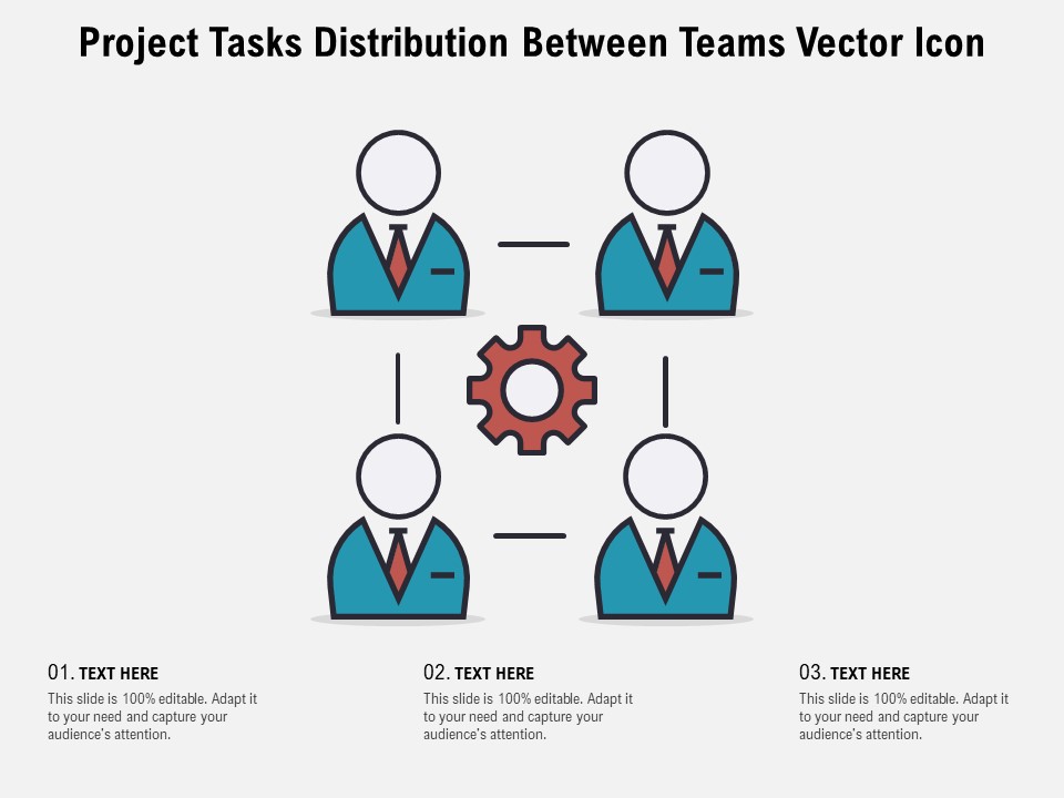Project Tasks Distribution Between Teams Vector Icon Ppt PowerPoint Presentation Icon Layout PDF