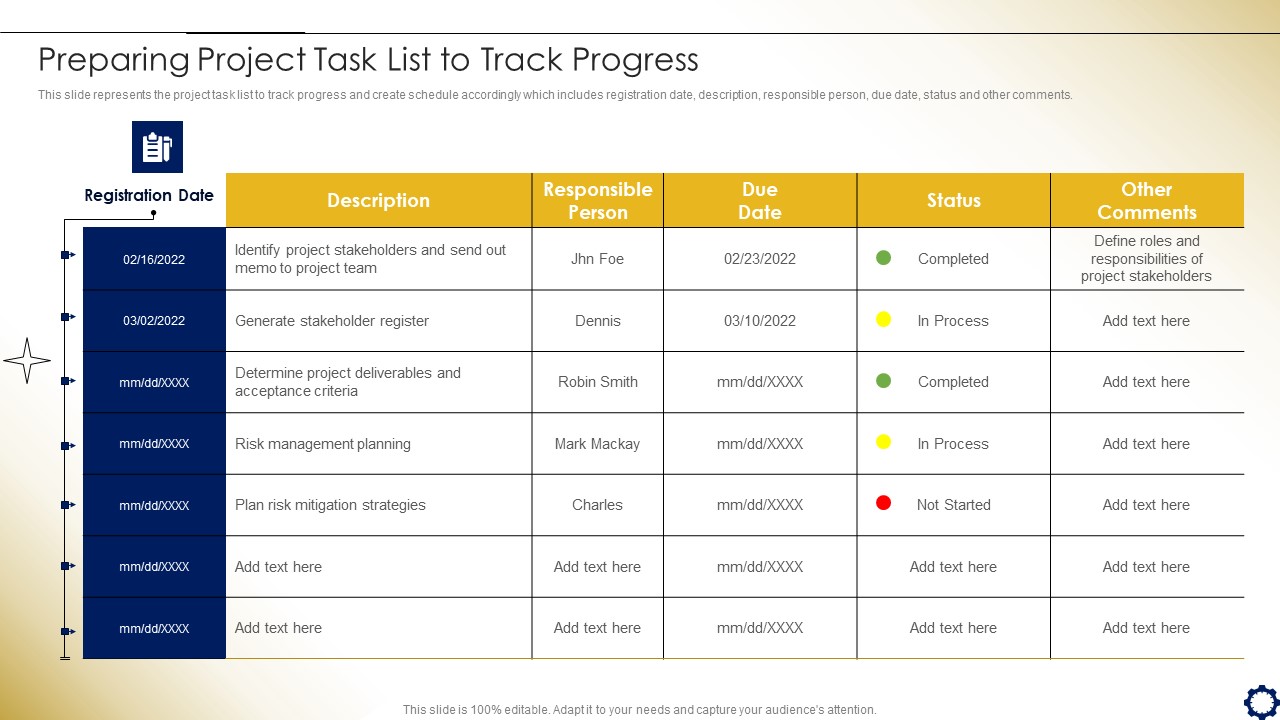 Project Time Management To Enhance Productivity Preparing Project Task List To Track Progress Professional PDF