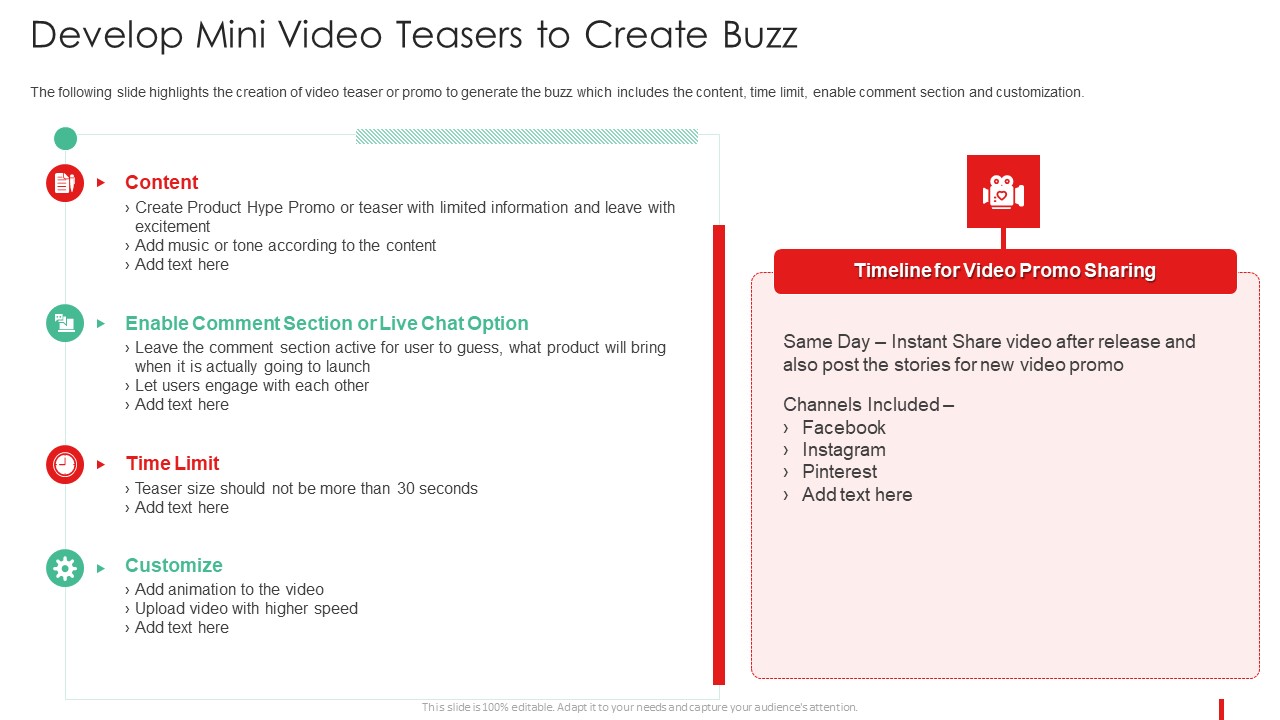 Promotion Guide To Advertise Brand On Youtube Develop Mini Video Teasers To Create Buzz Topics PDF