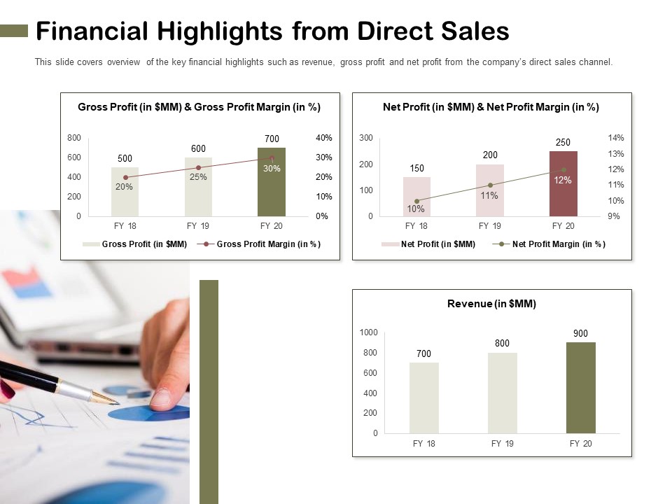 Promotional Channels And Action Plan For Increasing Revenues Financial Highlights From Direct Sales Inspiration PDF