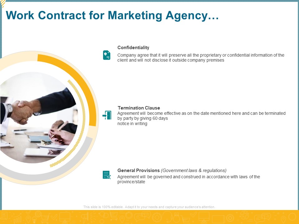 Promotional Services Work Contract For Marketing Agency Confidentiality Ppt Styles Graphics Download PDF