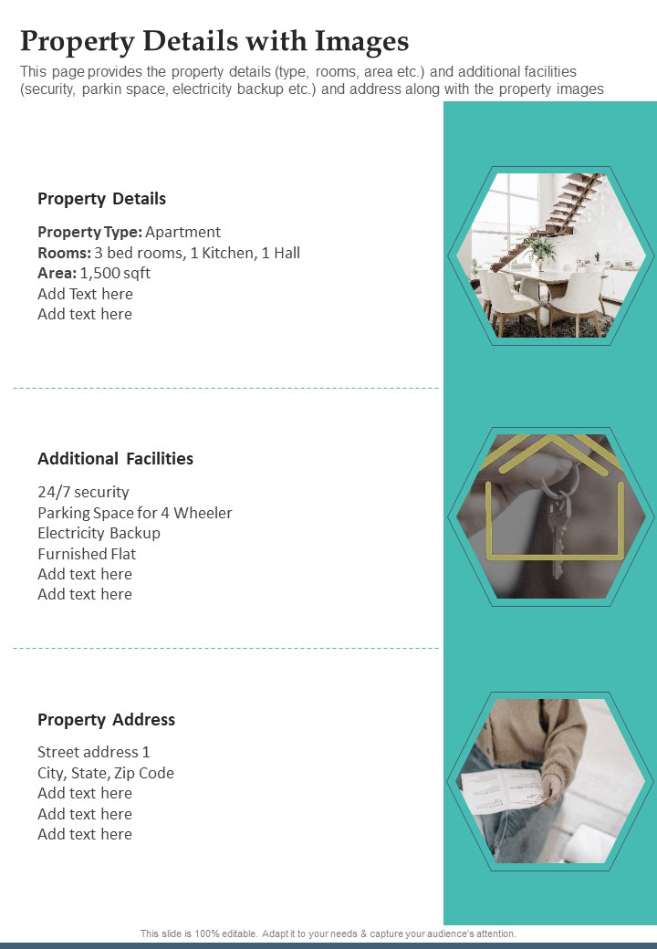 Property Details With Images One Pager Documents