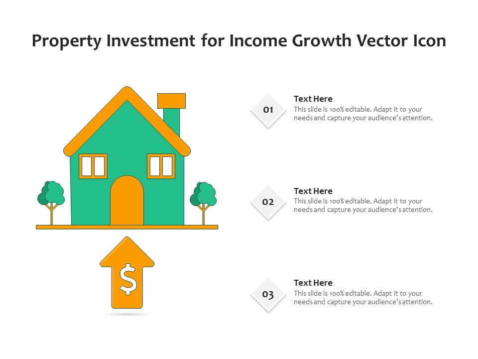 Property Investment For Income Growth Vector Icon Ppt PowerPoint Presentation Icon Styles PDF