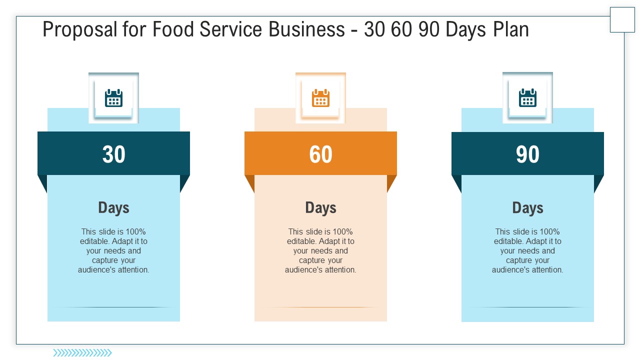 Proposal For Food Service Business 30 60 90 Days Plan Ppt Model Graphic Images PDF