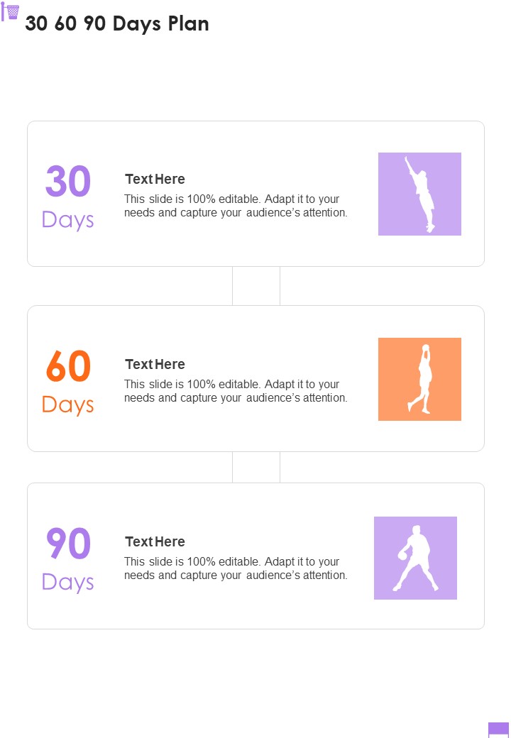Proposal For Funding Basketball Event 30 60 90 Days Plan One Pager Sample Example Document