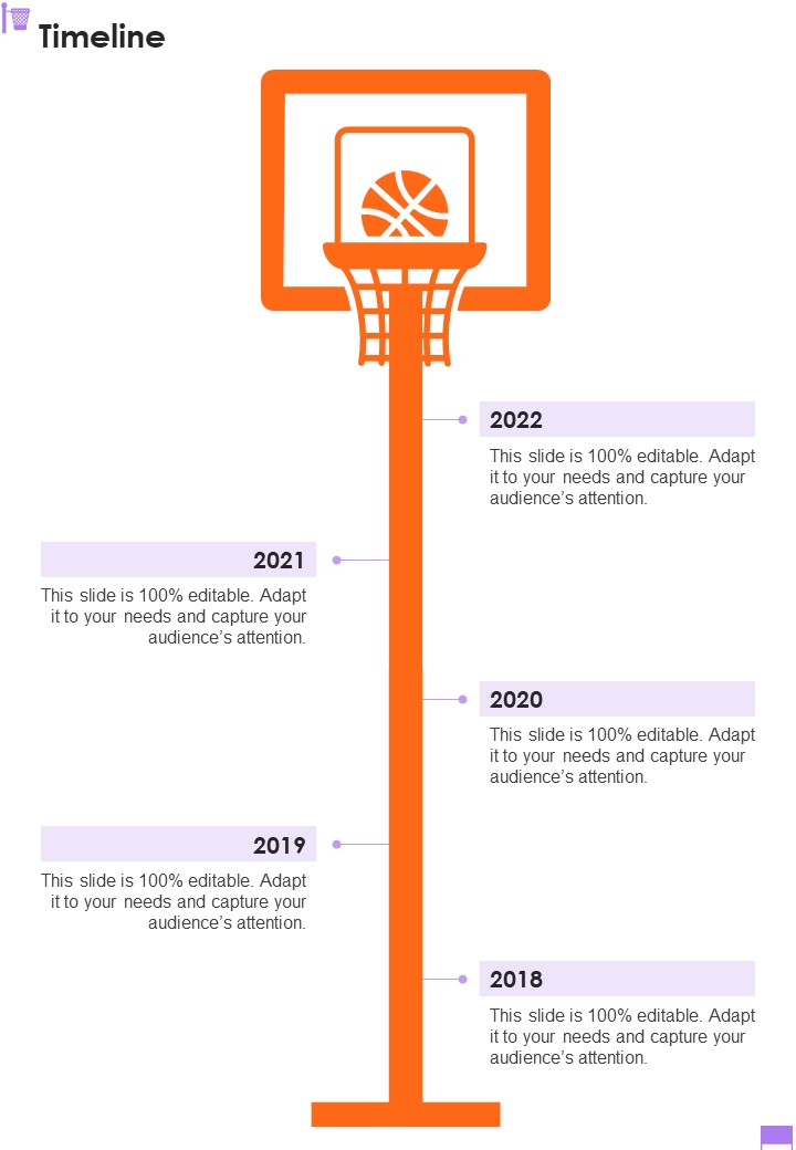 Proposal For Funding Basketball Event Timeline One Pager Sample Example Document