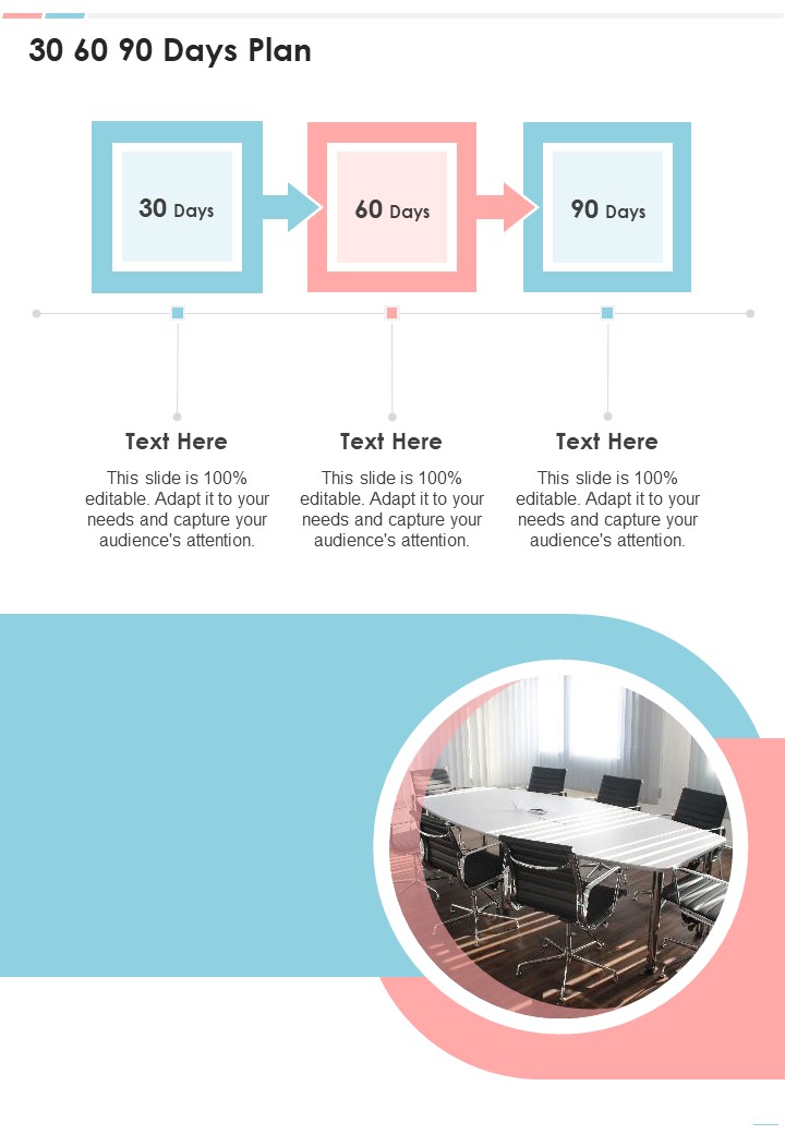 Proposal For Leasing Office Premises 30 60 90 Days Plan One Pager Sample Example Document