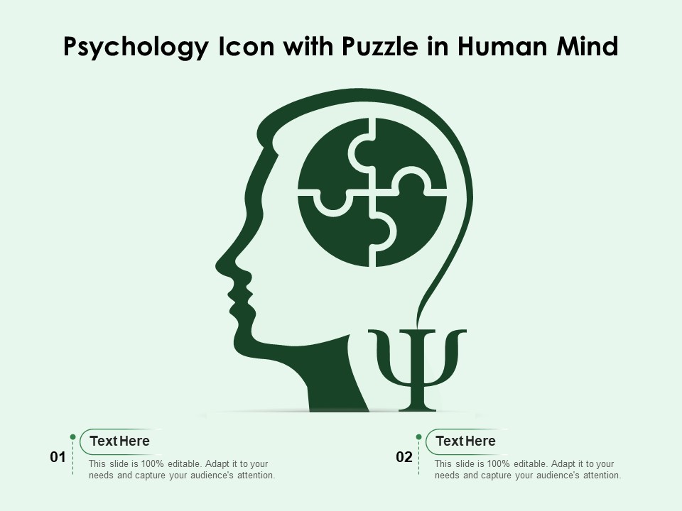 Psychology Icon With Puzzle In Human Mind Ppt PowerPoint Presentation Gallery Graphics Download PDF