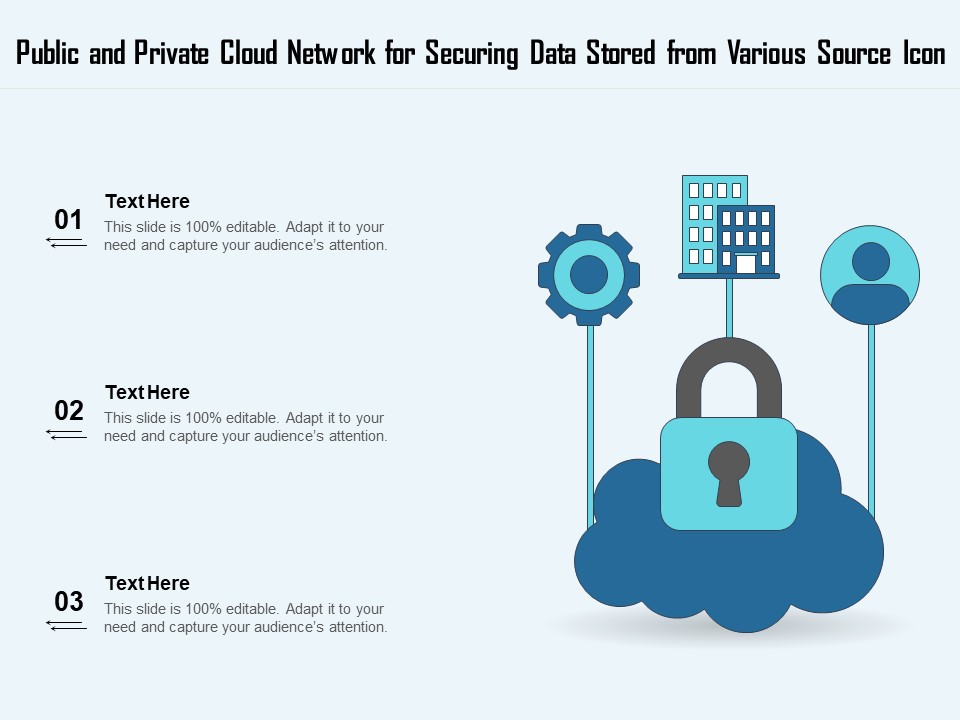 Public And Private Cloud Network For Securing Data Stored From Various Source Icon Ppt PowerPoint Presentation Icon Backgrounds PDF