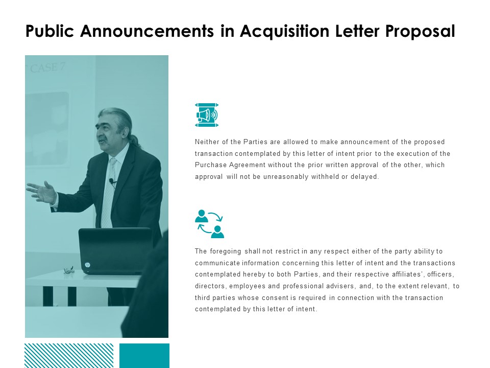 Public Announcements In Acquisition Letter Proposal Ppt Powerpoint Presentation Icon Summary