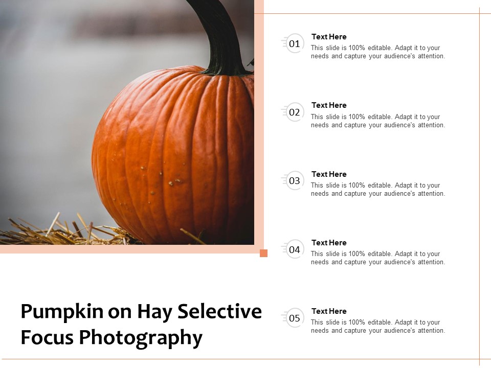 Pumpkin On Hay Selective Focus Photography Ppt PowerPoint Presentation File Gallery PDF