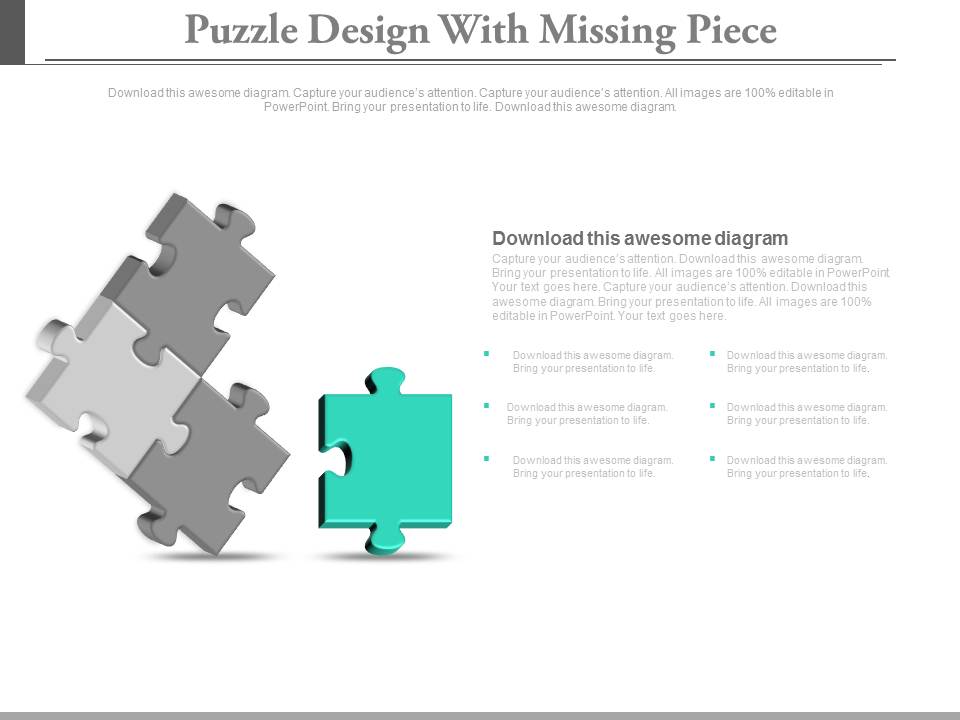 Puzzle Design With Missing Piece Powerpoint Slides