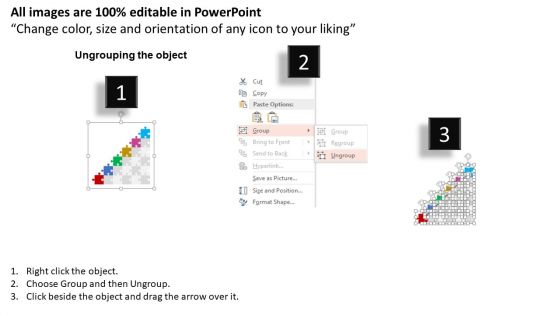 Puzzle Infographic For Target Planning PowerPoint Templates