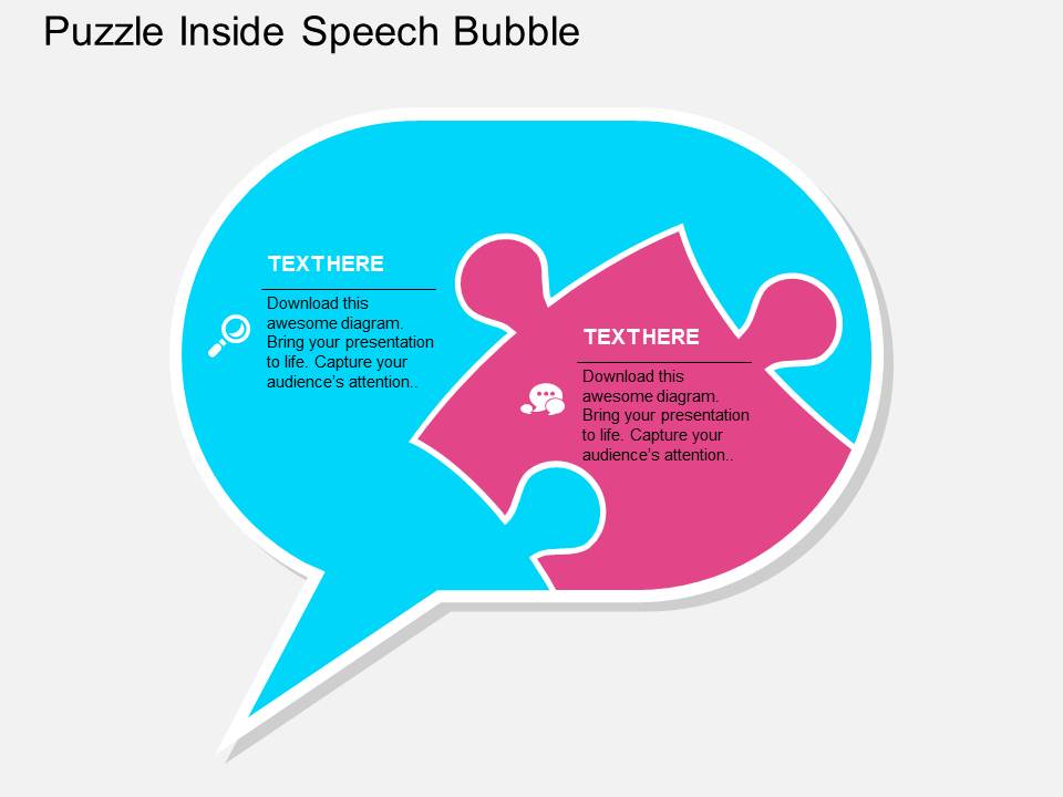 Puzzle Inside Speech Bubble Powerpoint Templates