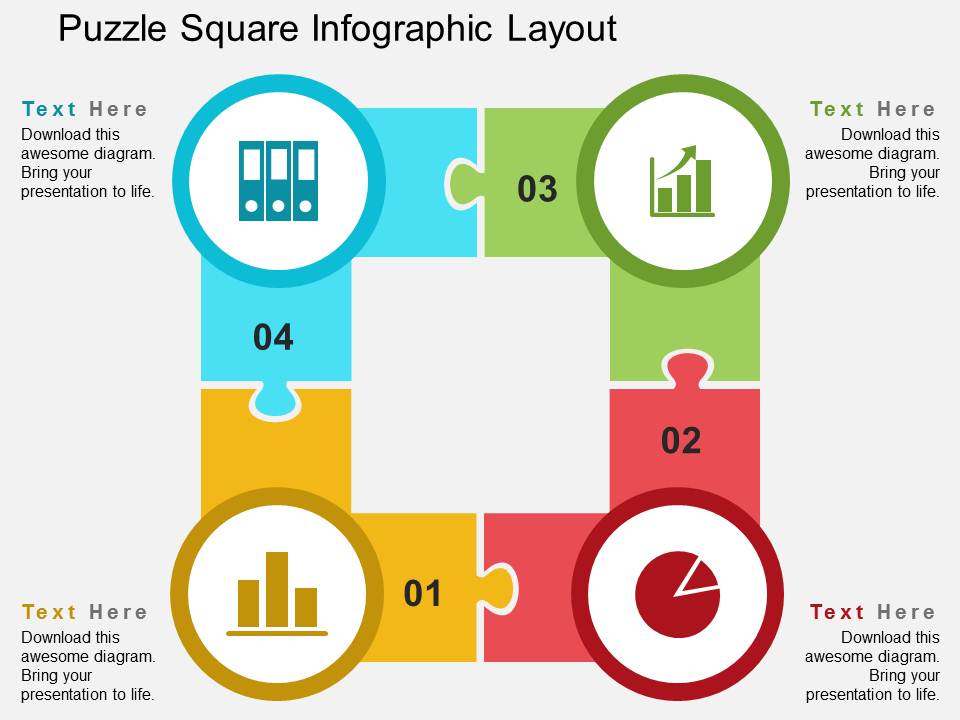 Puzzle Square Infographic Layout Powerpoint Templates