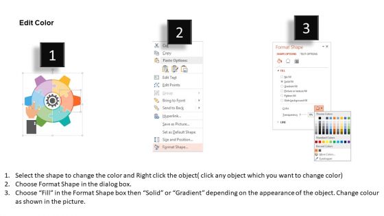 Puzzle Wheel Six Segments Diagram Powerpoint Template