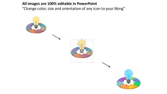 Puzzle With Bulb For Supply Chain Management Powerpoint Template