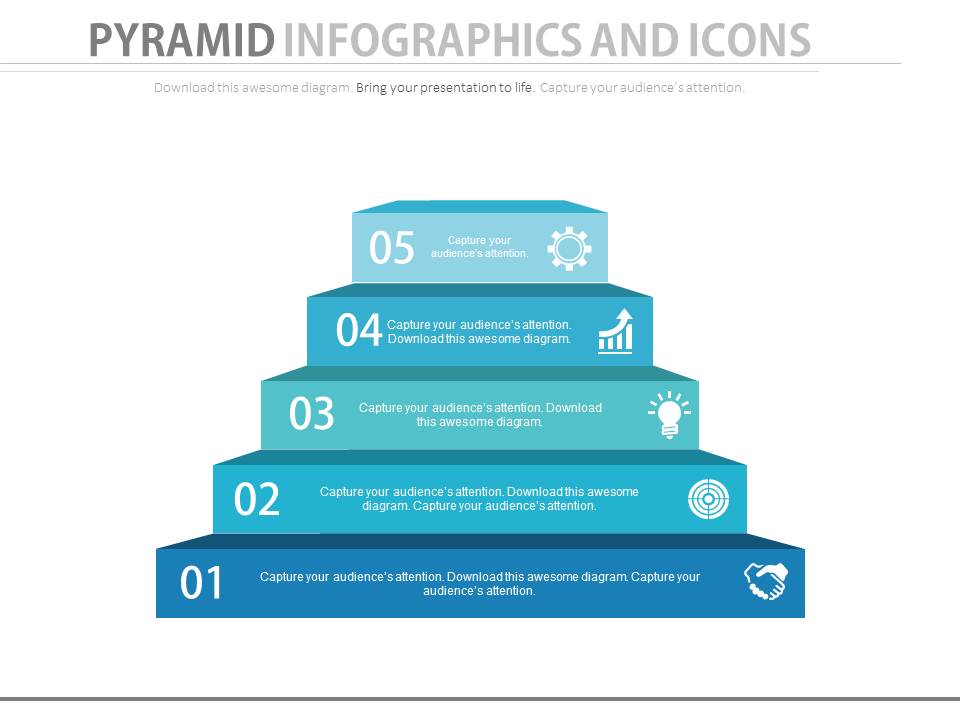 Pyramid Chart With Business Icons Powerpoint Slides