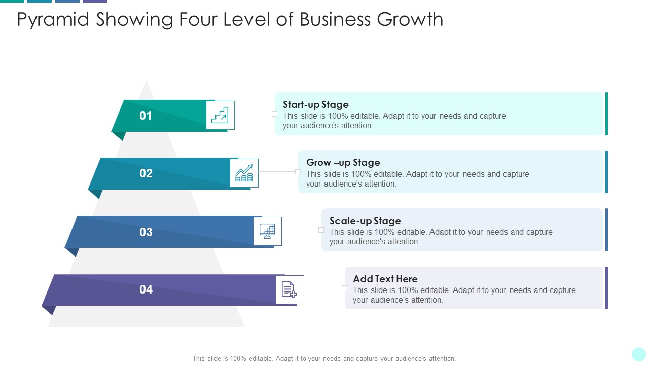 Pyramid Showing Four Level Of Business Growth Rules PDF