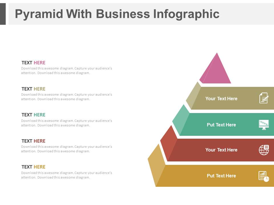 Pyramid With Business Planning Icons Powerpoint Template