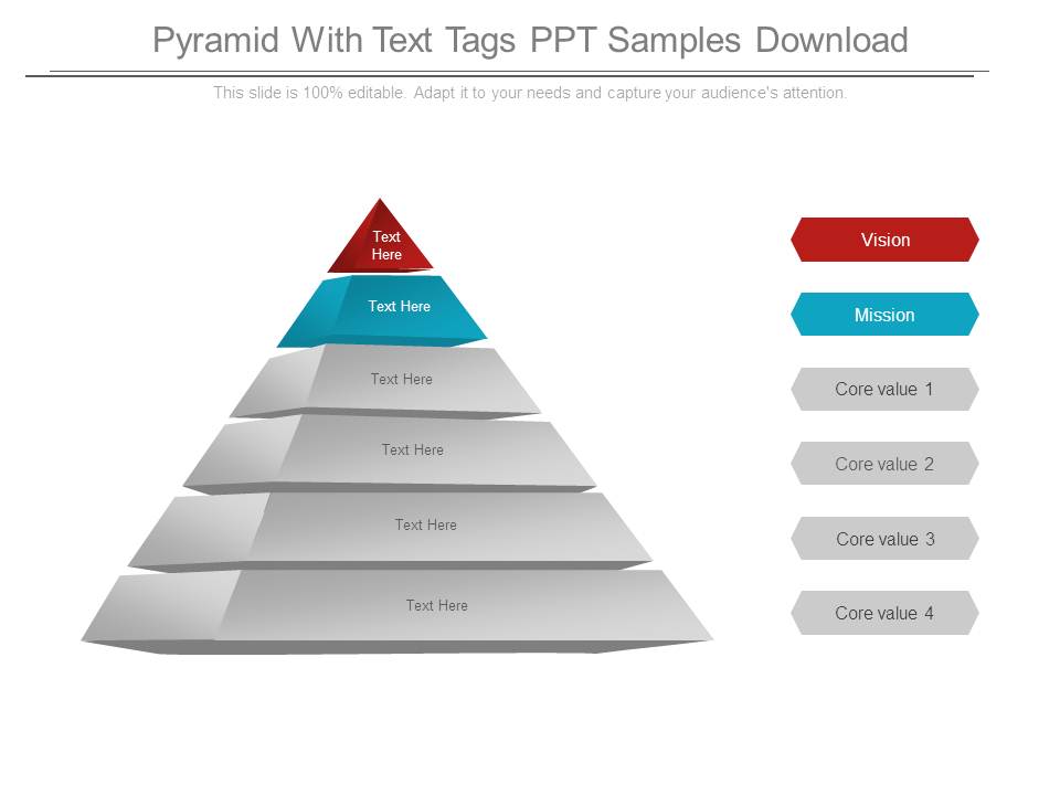Pyramid With Text Tags Ppt Samples Download